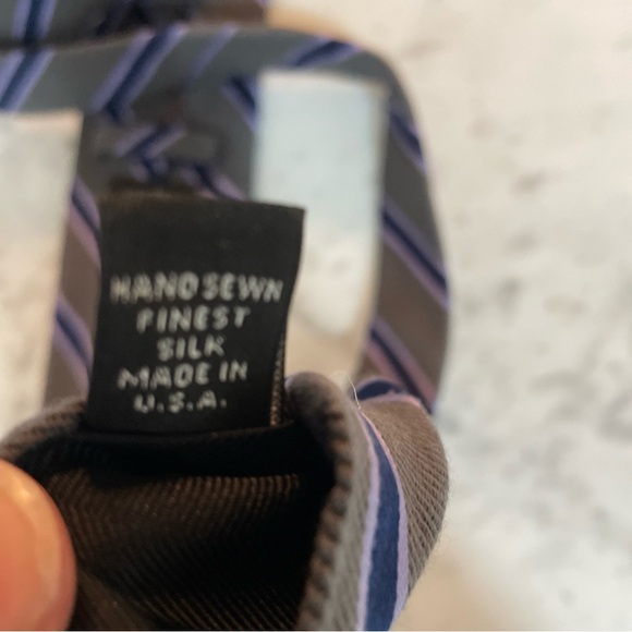 Classic Loro Piana Dot Made In Italy Robert Talbot Repp Stripe Tie Lot 100% Silk - Picture 11 of 12